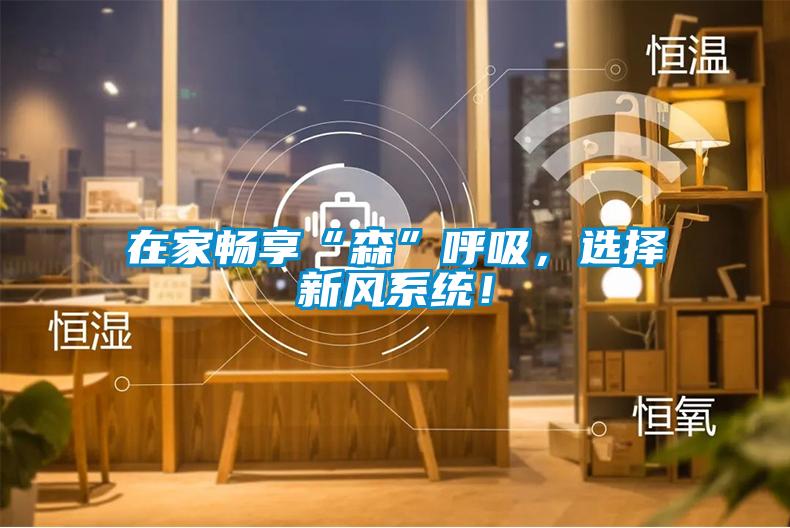 在家暢享“森”呼吸，選擇新風系統(tǒng)！