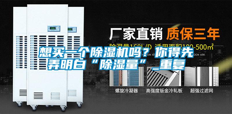 想買一個除濕機嗎？你得先弄明白“除濕量”_重復