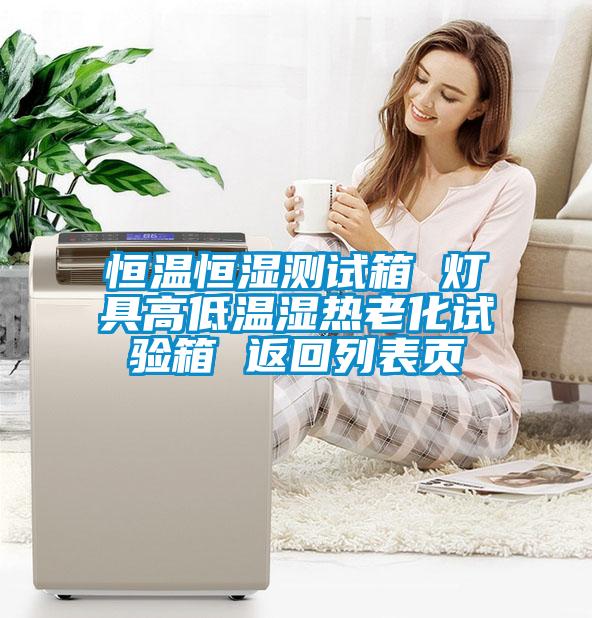 恒溫恒濕測試箱 燈具高低溫濕熱老化試驗箱 返回列表頁
