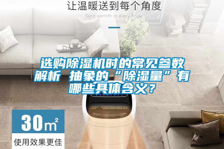 選購除濕機時的常見參數解析 抽象的“除濕量”有哪些具體含義？
